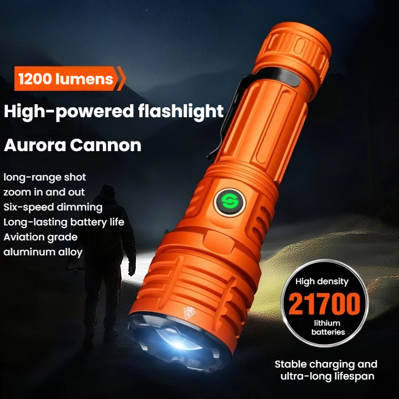 Outdoor Camping Lights - Strong Light LED Flashlight Zoomable TYPE-C