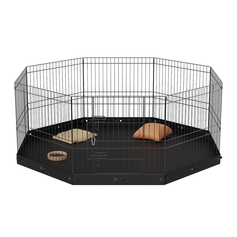 Outdoor Camping Dog Kennel - 8-Piece Foldable Metal Dog Pen with