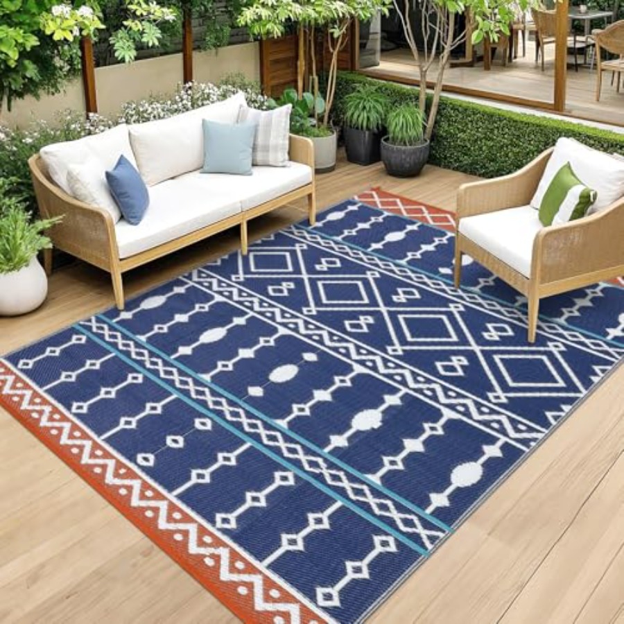 Outdoor Camping Mats Large - Outdoor Rug, 8x10 FT Waterproof Plastic
