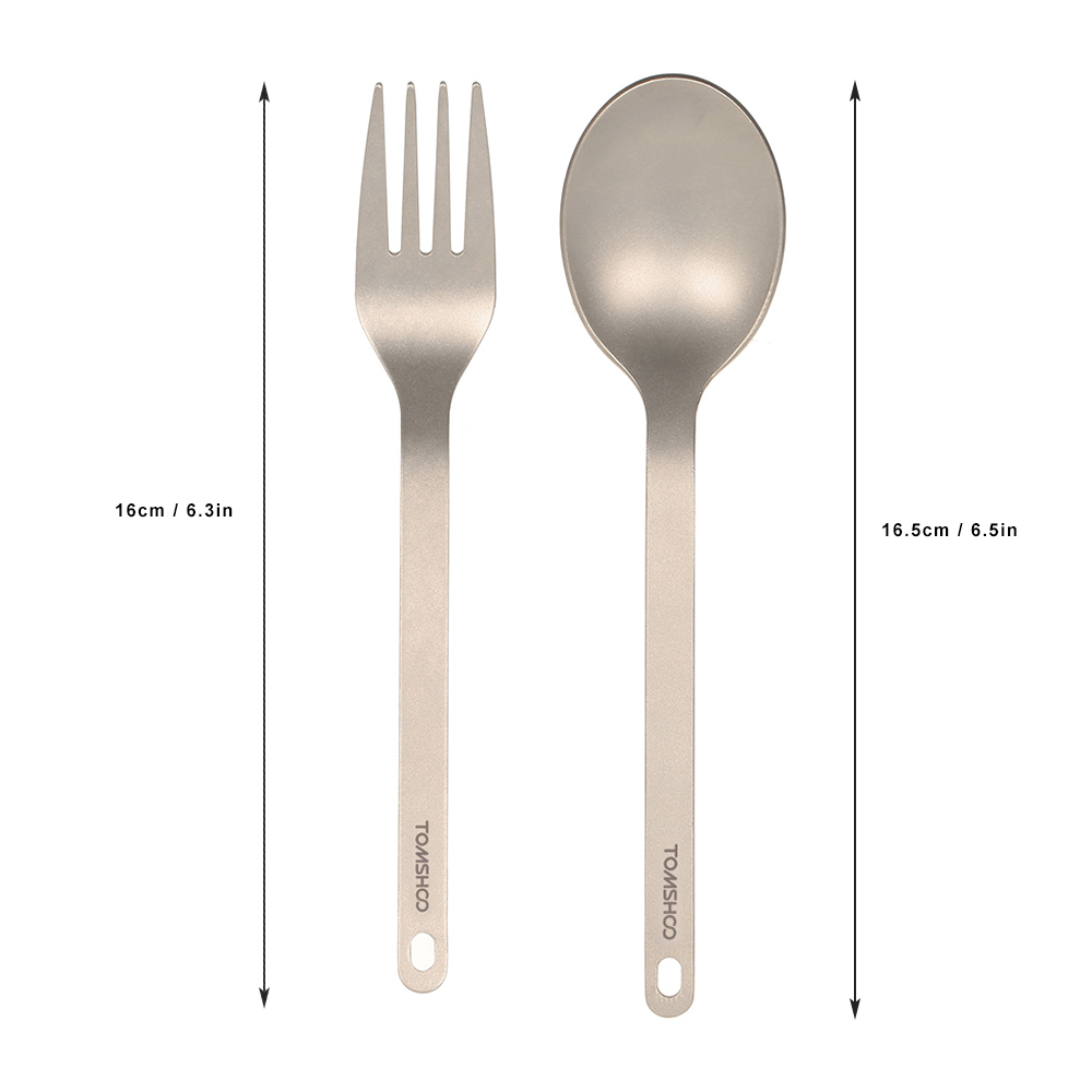 Outdoor Camping Kitchen Table - TOMSHOO Titanium Tableware Dinner Spoon Cutlery