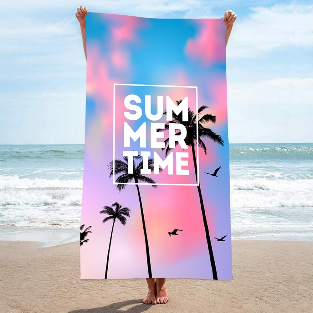 Outdoor Camping Mat - Letter Palm Tree Beach Towel 100x180CM