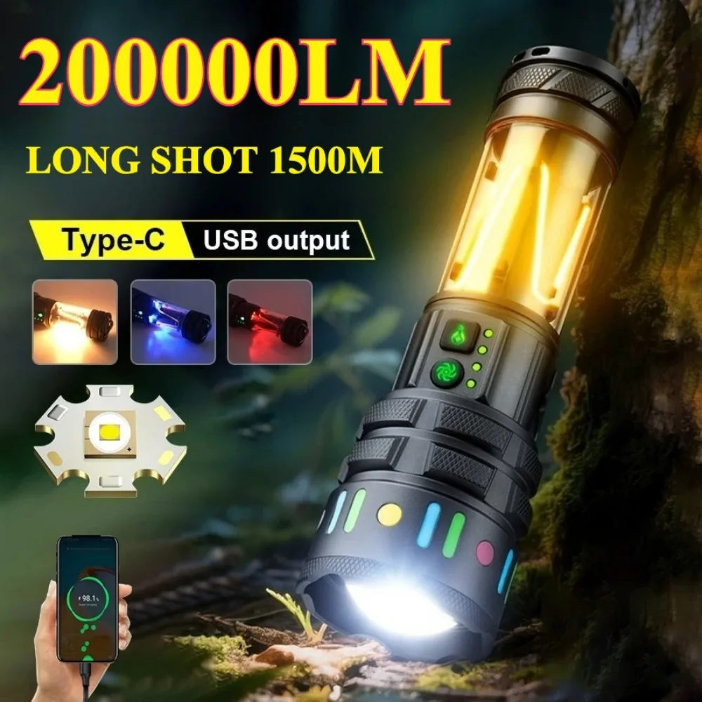 Outdoor Camping Lights - Rechargeable Torch High Lumens Super Bright