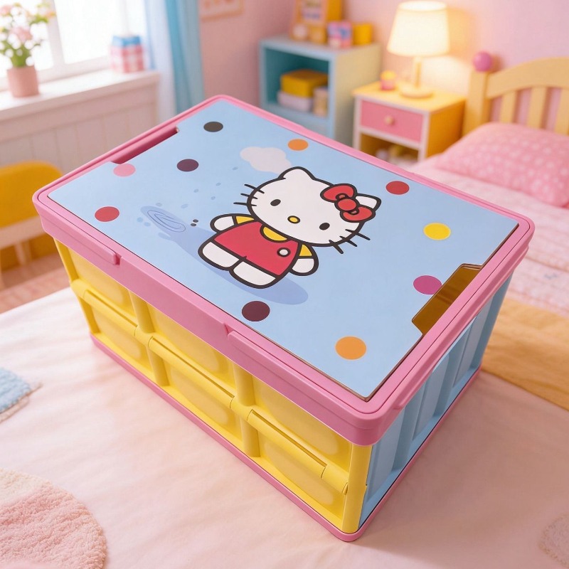 Outdoor Camping Folding Storage Box - Hello Kitty Colorful Camping Foldable Storage