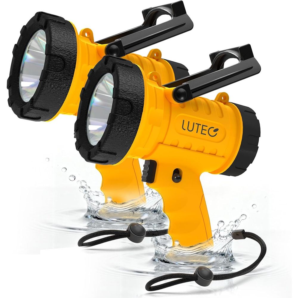 Outdoor Camping Lights - 2-Pack Rechargeable 90,000 Lux Spotlight Flashlight,