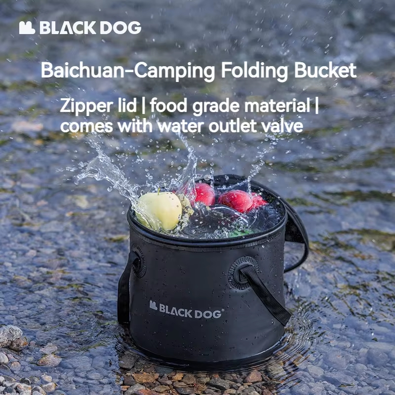 Outdoor Camping Folding Storage Box - Blackdog Folding Water Round Bucket With