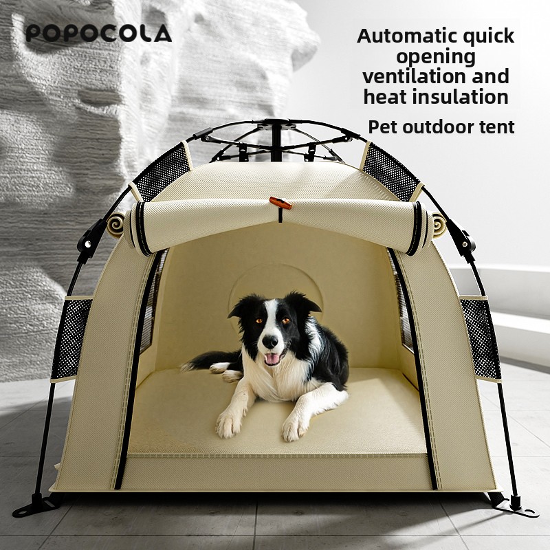 Outdoor Camping Dog Kennel - Outdoor dog tent automatic folding semi-closed
