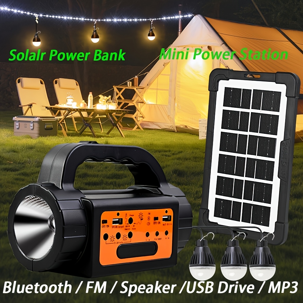 Outdoor Camping Lights - Solar Rechargeable Camping Lights Outdoor, Powered