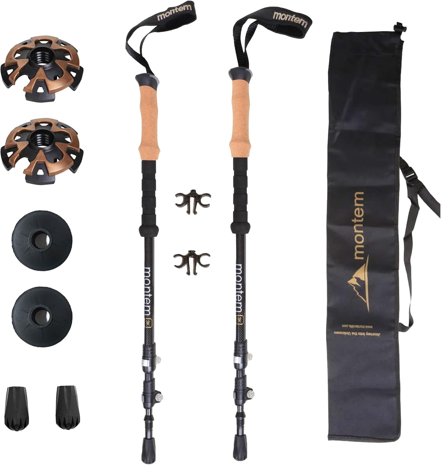 Trekking Poles - Ultralight Carbon Fiber Trekking Poles with