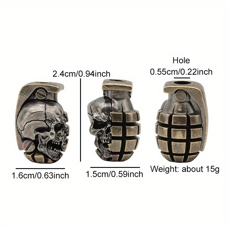 Dual Color Skull Grenade Brass - Paracord Bracelet recensione e prezzo