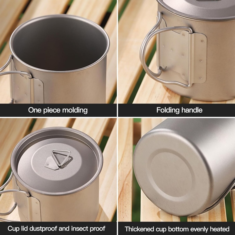 Titanium Camping Mug with Fold - Outdoor Camping Kitchen Table recensione e prezzo