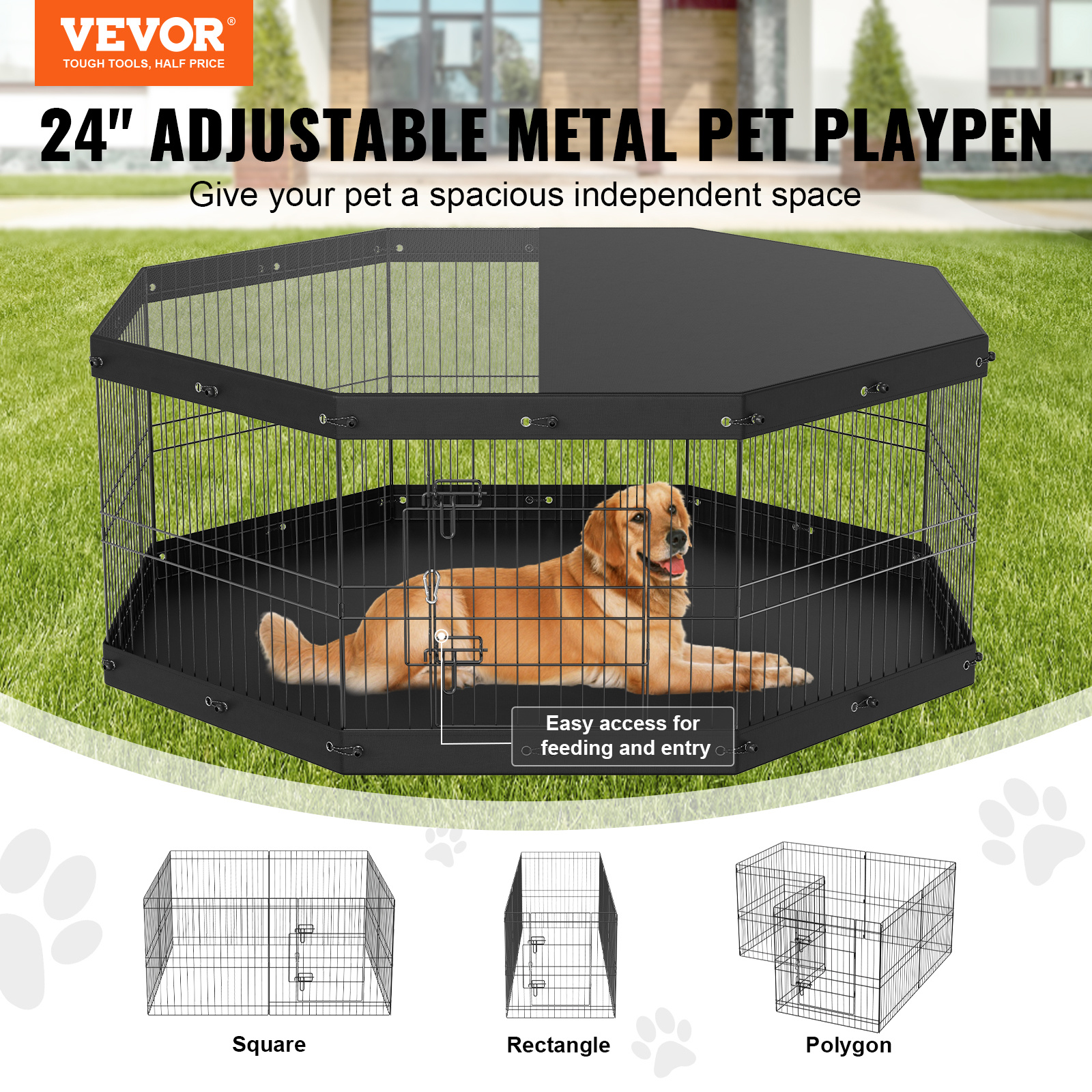 VEVOR Dog Playpen, 8 Panels Fo - Outdoor Camping Dog Kennel recensione e prezzo