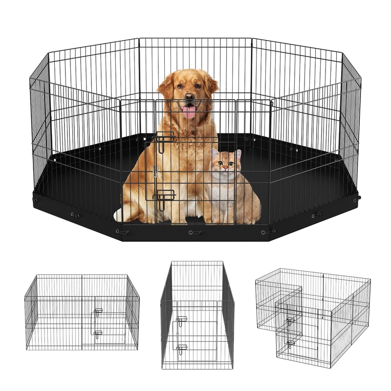 8-Piece Foldable Metal Dog Pen - Outdoor Camping Dog Kennel recensione e prezzo