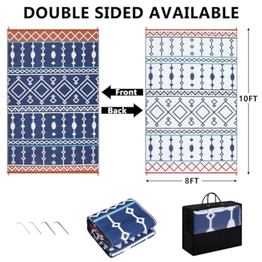 Outdoor Rug, 8x10 FT Waterproo - Outdoor Camping Mats Large recensione e prezzo