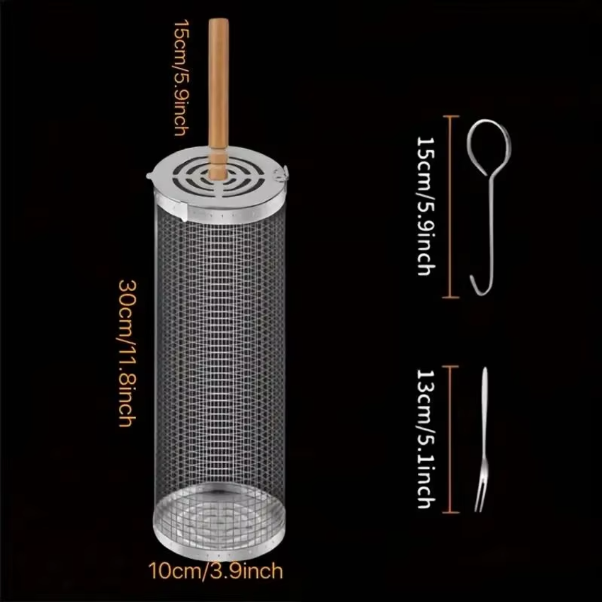 Round Barbecue Grill Basket Se - Outdoor Camping Bbq recensione e prezzo