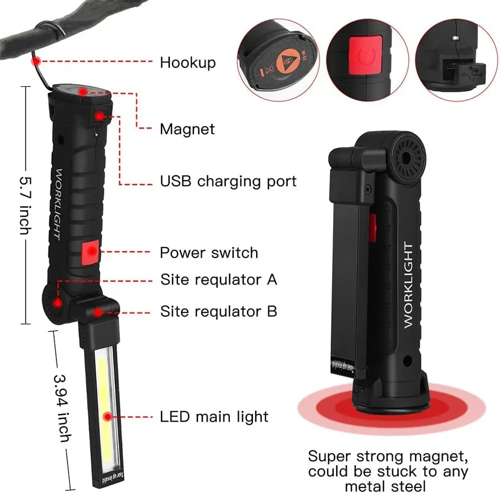 Portable COB LED Flashlight US - Outdoor Camping Lights recensione e prezzo