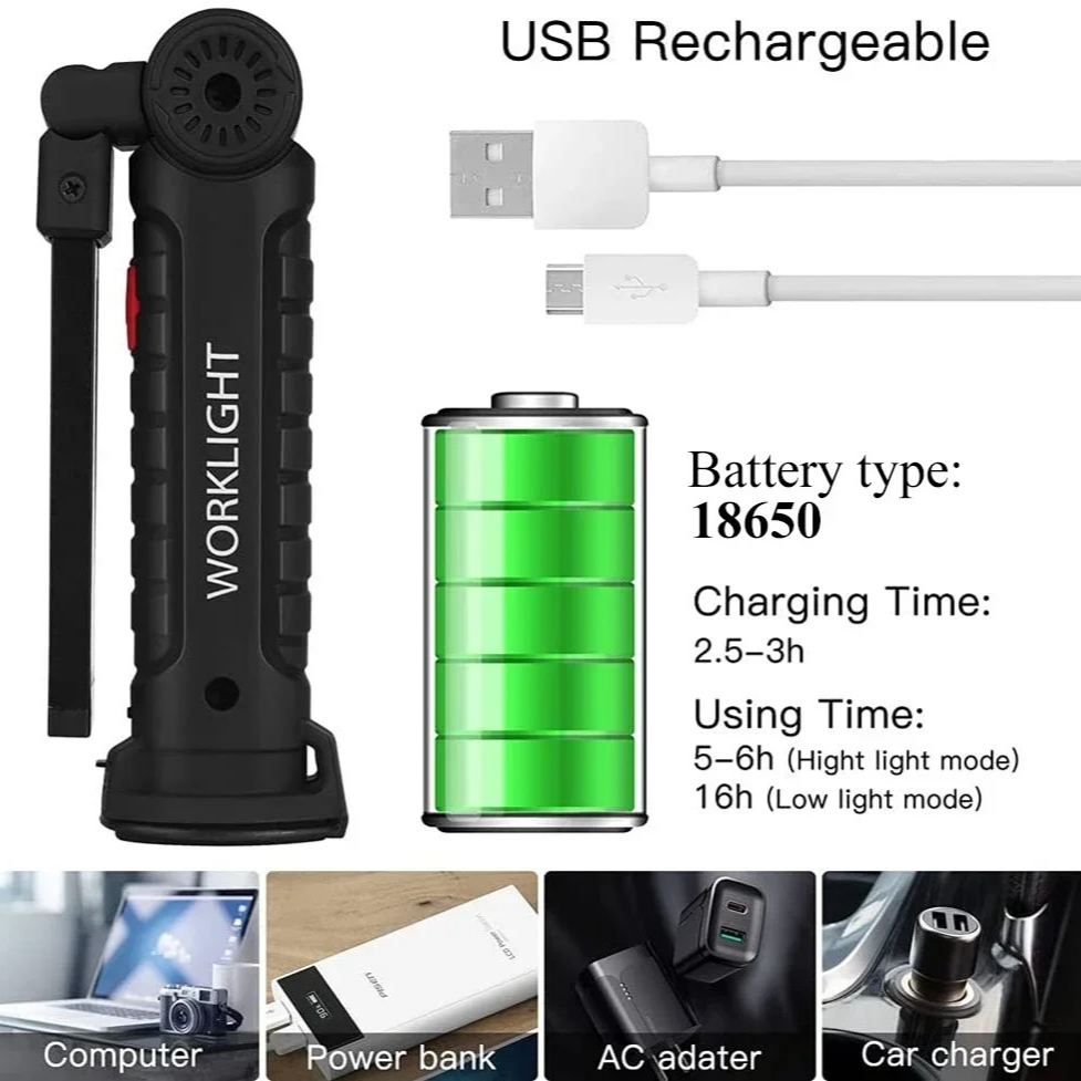 Portable COB LED Flashlight US - Outdoor Camping Lights recensione e prezzo