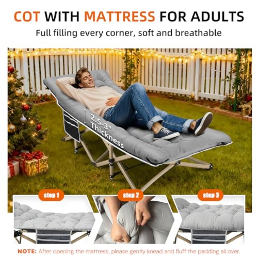 Portable Camping Cot for Outdo - Outdoor Camping Mat recensione e prezzo