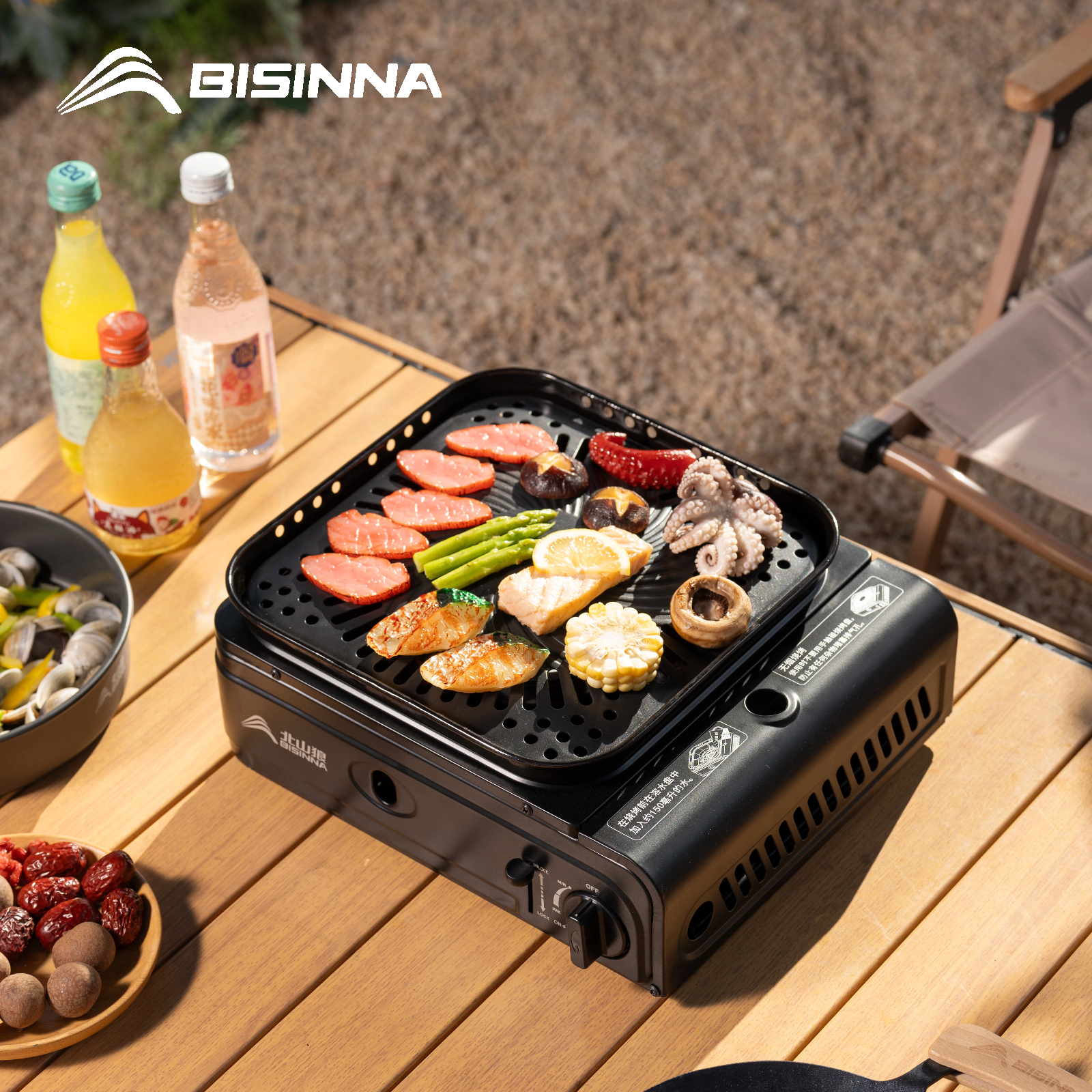 BISINNA Camping Gas Stove Port - Outdoor Camping Griddle recensione e prezzo