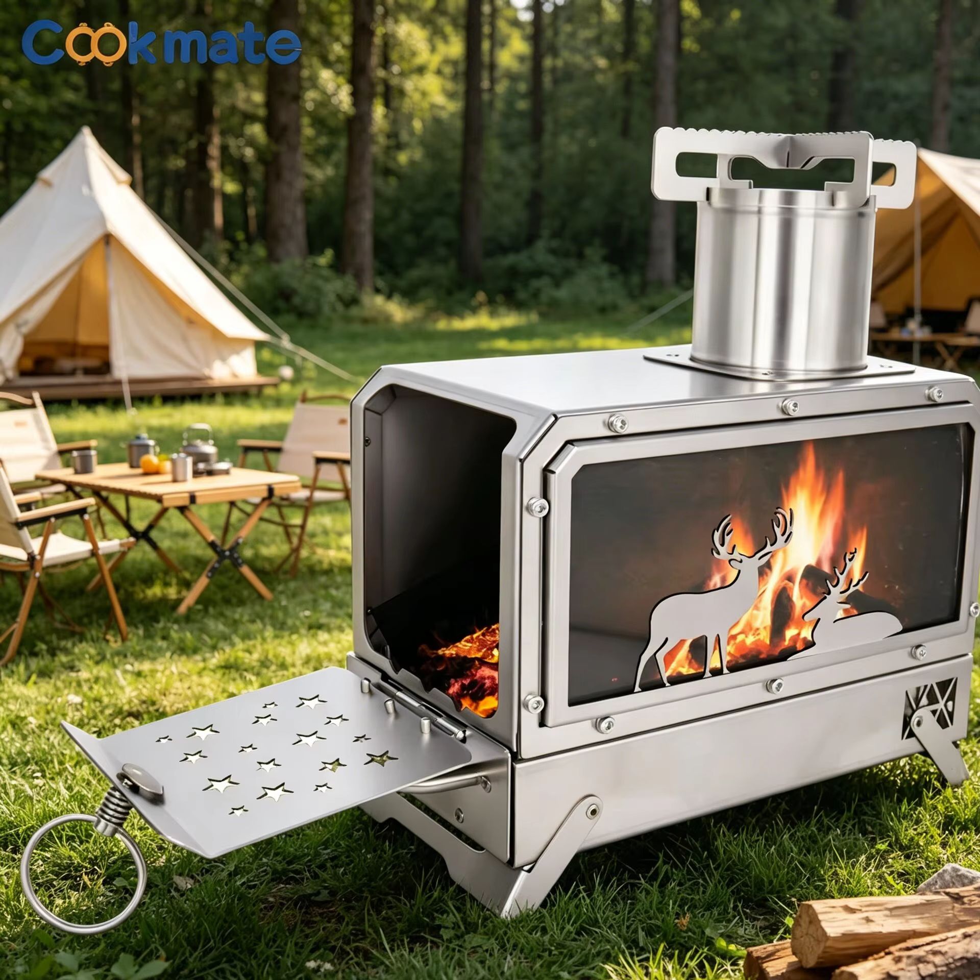 Stainless steel folding firewo - Outdoor Camping Stove recensione e prezzo