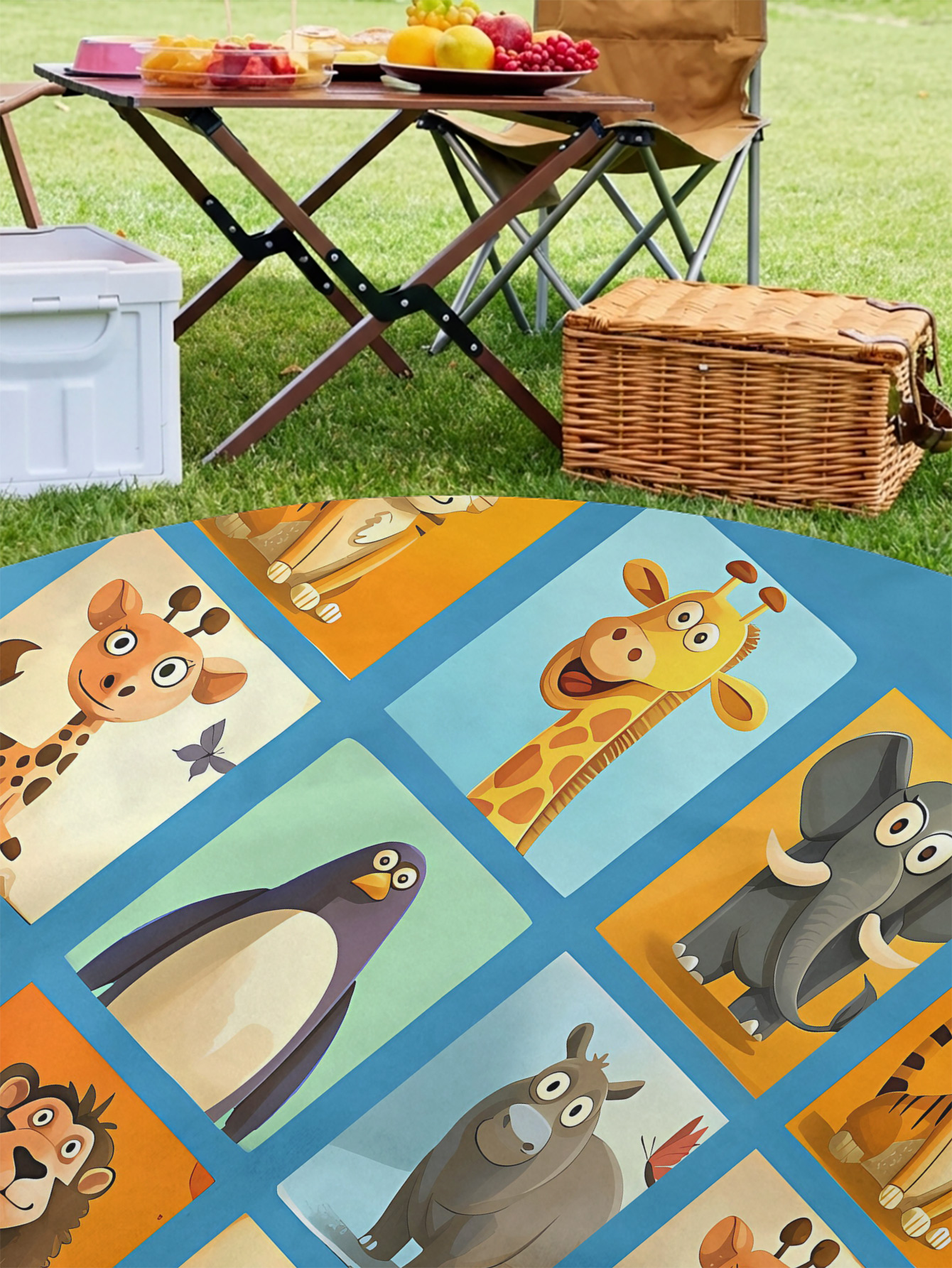 Cute Jungle Animal Print Round - Outdoor Camping Mats Large recensione e prezzo