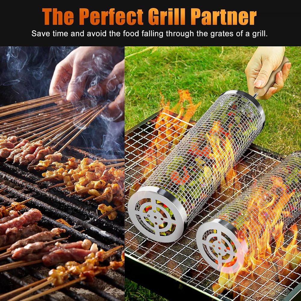 Set of 2 Stainless Steel BBQ G - Outdoor Camping Bbq recensione e prezzo