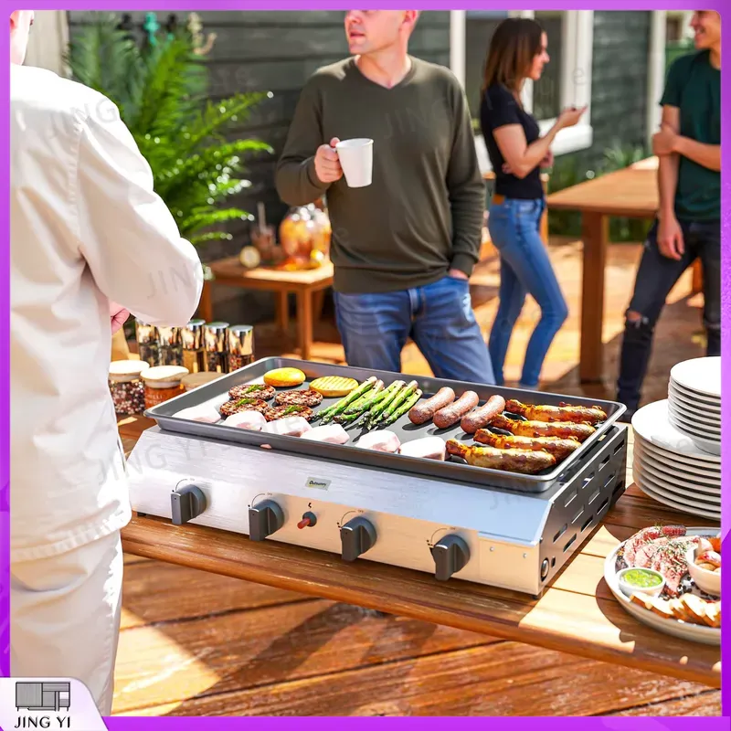 Gas Grill BBQ Grill with Non-S - Outdoor Camping Griddle recensione e prezzo