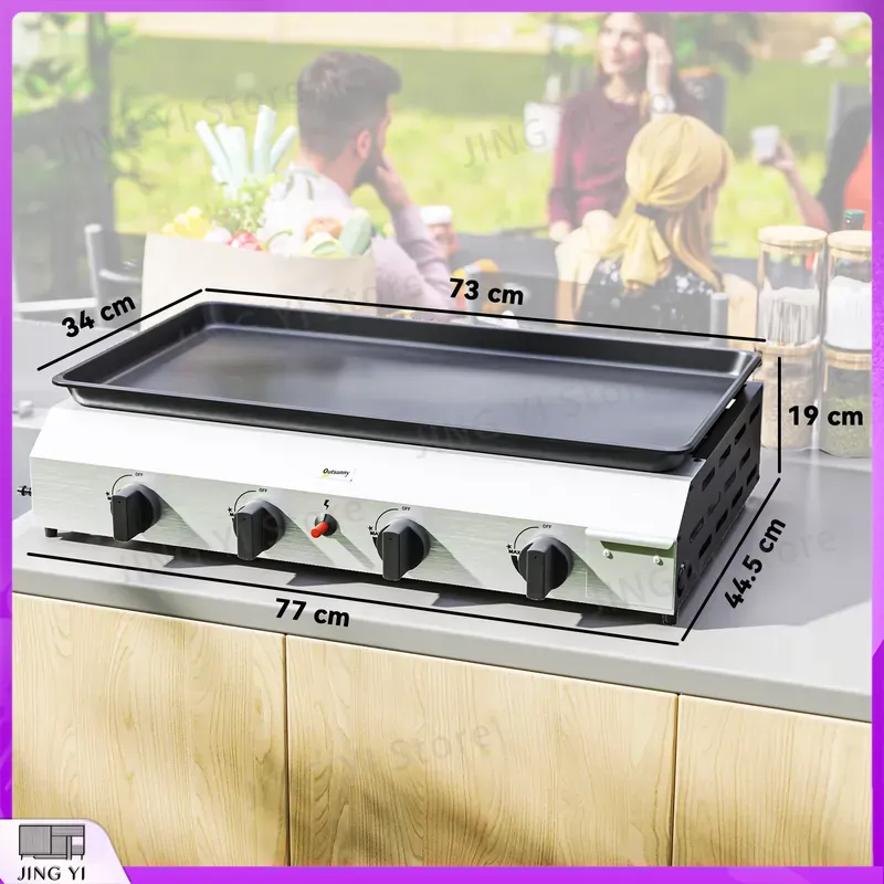 Gas Grill BBQ Grill with Non-S - Outdoor Camping Griddle recensione e prezzo
