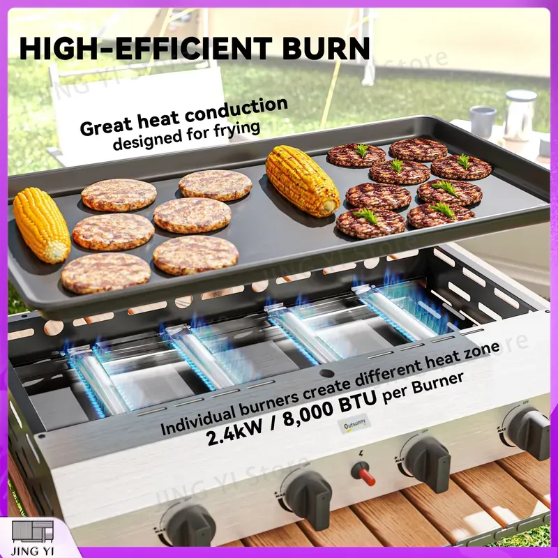 Gas Grill BBQ Grill with Non-S - Outdoor Camping Griddle recensione e prezzo