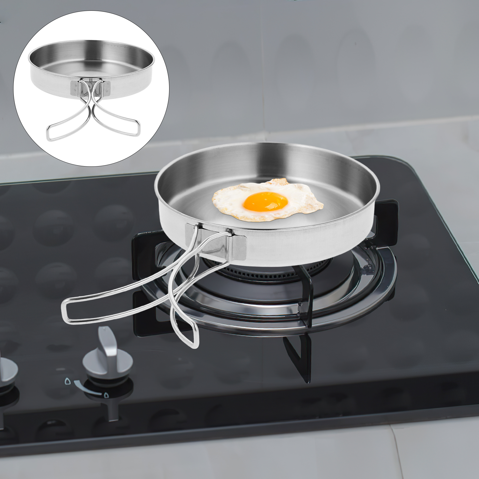 Portable Frying Pan Stainless  - Outdoor Camping Griddle recensione e prezzo
