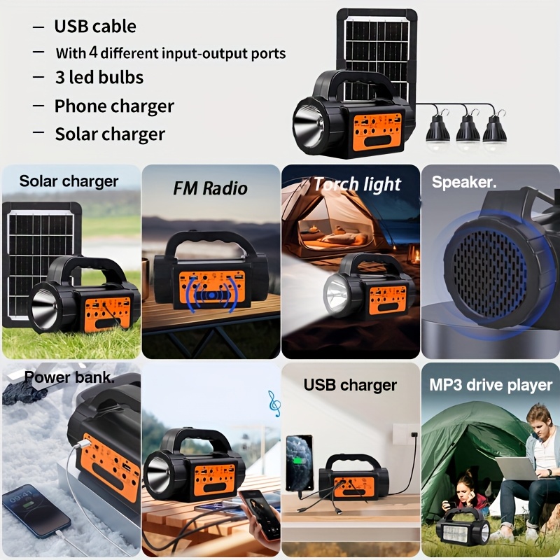 Solar Rechargeable Camping Lig - Outdoor Camping Lights recensione e prezzo