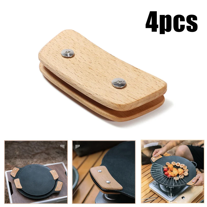 Wooden BBQ Pan Handle Anti Sca - Outdoor Camping Griddle recensione e prezzo