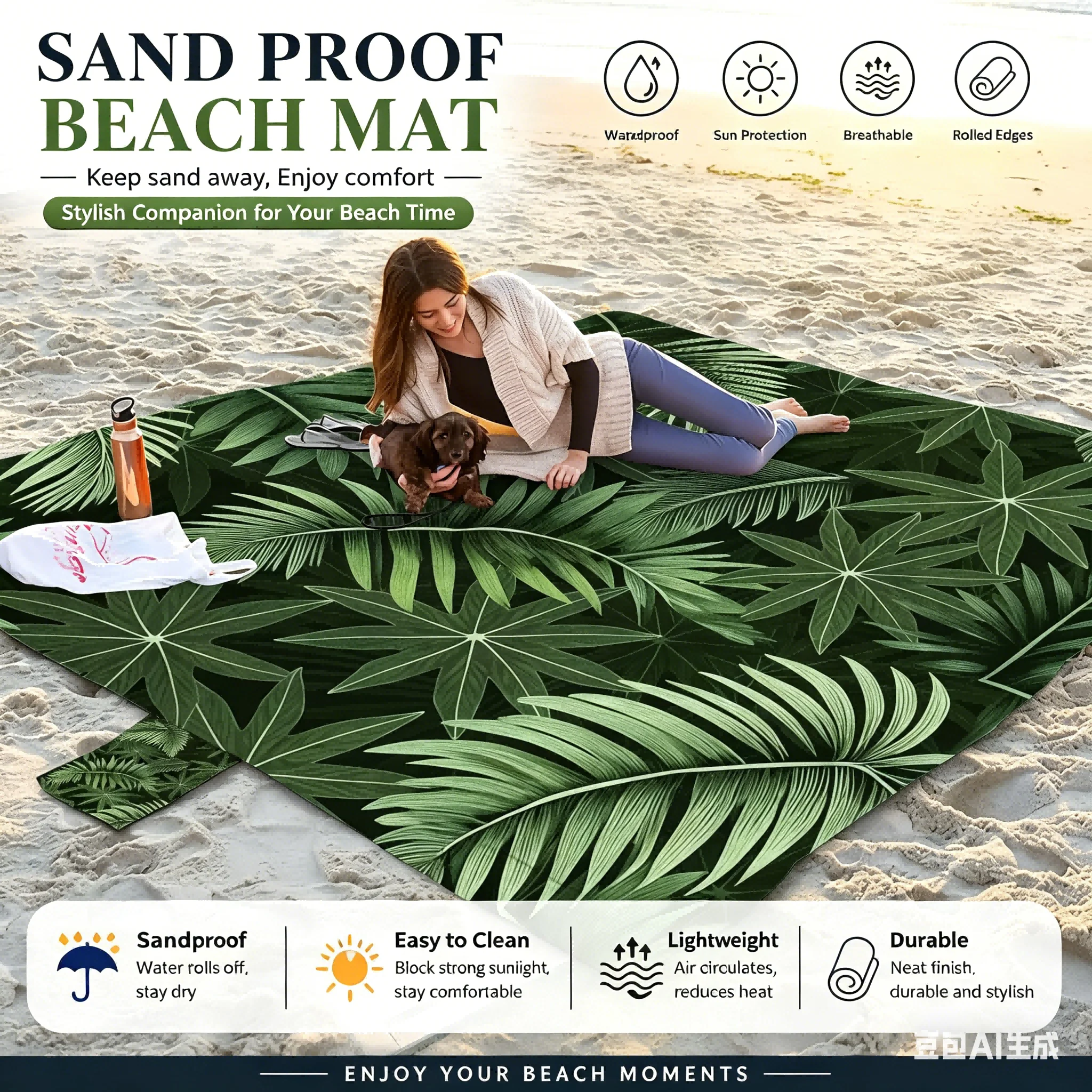 200x240 Beach Mat Sandproof Wa - Outdoor Camping Mats Large recensione e prezzo