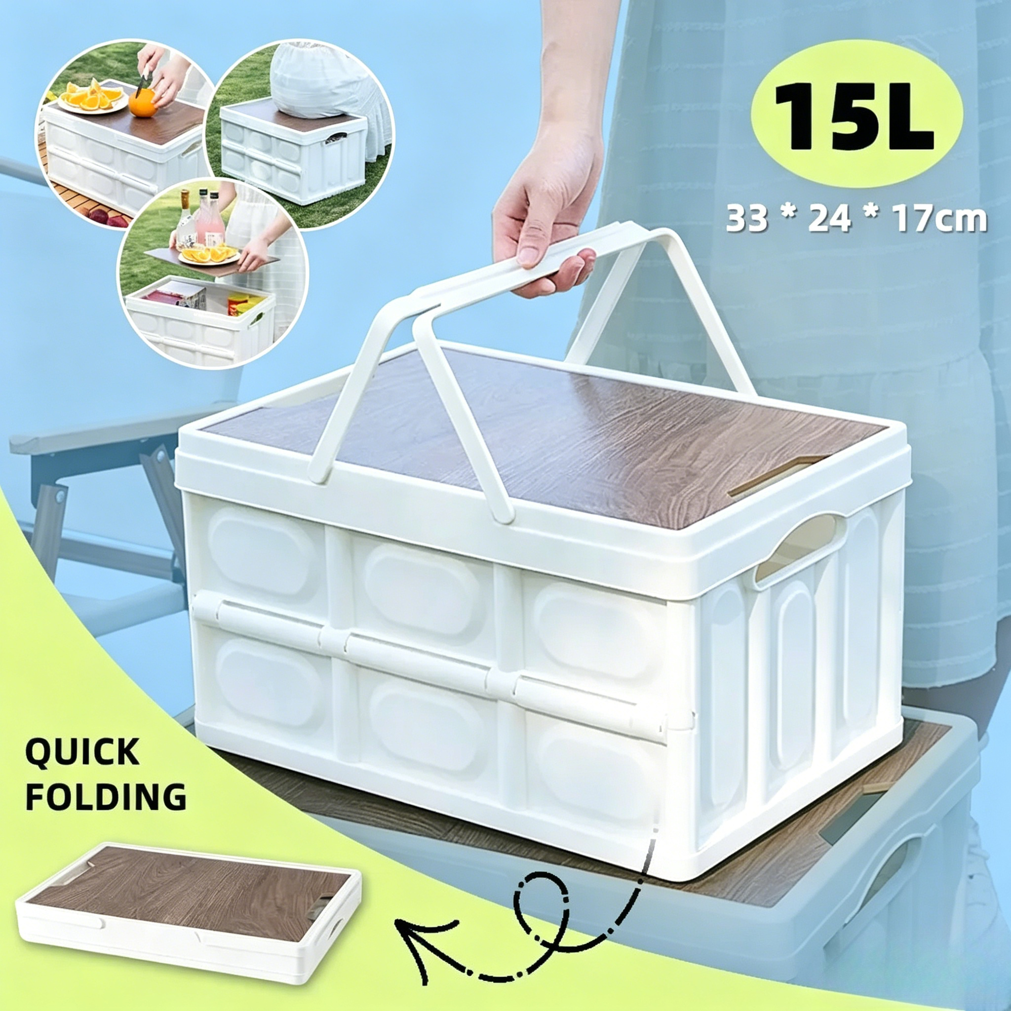 15L Foldable Camping Storage B - Outdoor Camping Folding Storage Box recensione e prezzo