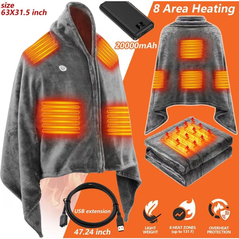 2025 NewUSB Heated Shawl Blank - Outdoor Camping Heated Blanket recensione e prezzo