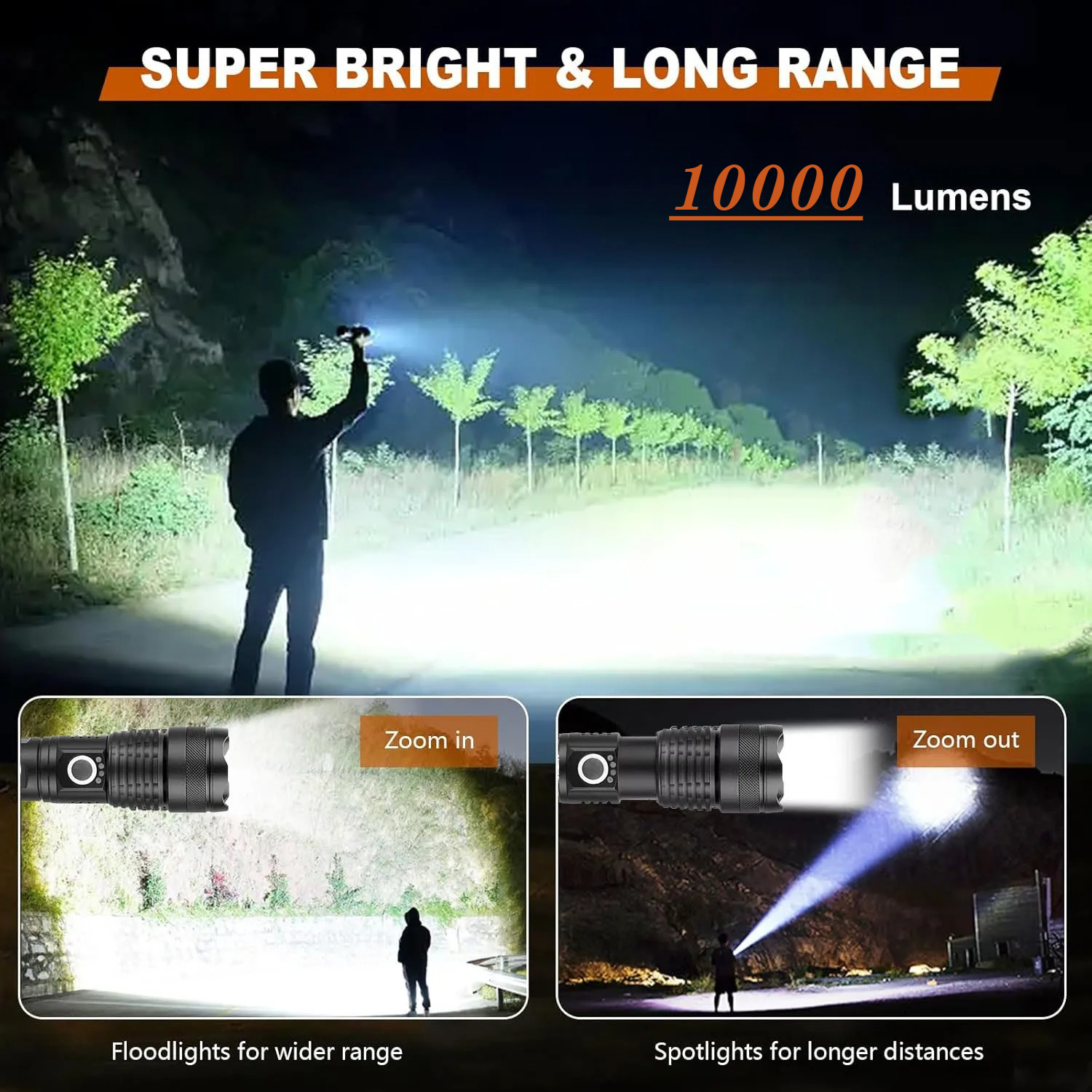 High Power LED Flashlight Rech - Outdoor Camping Lights recensione e prezzo