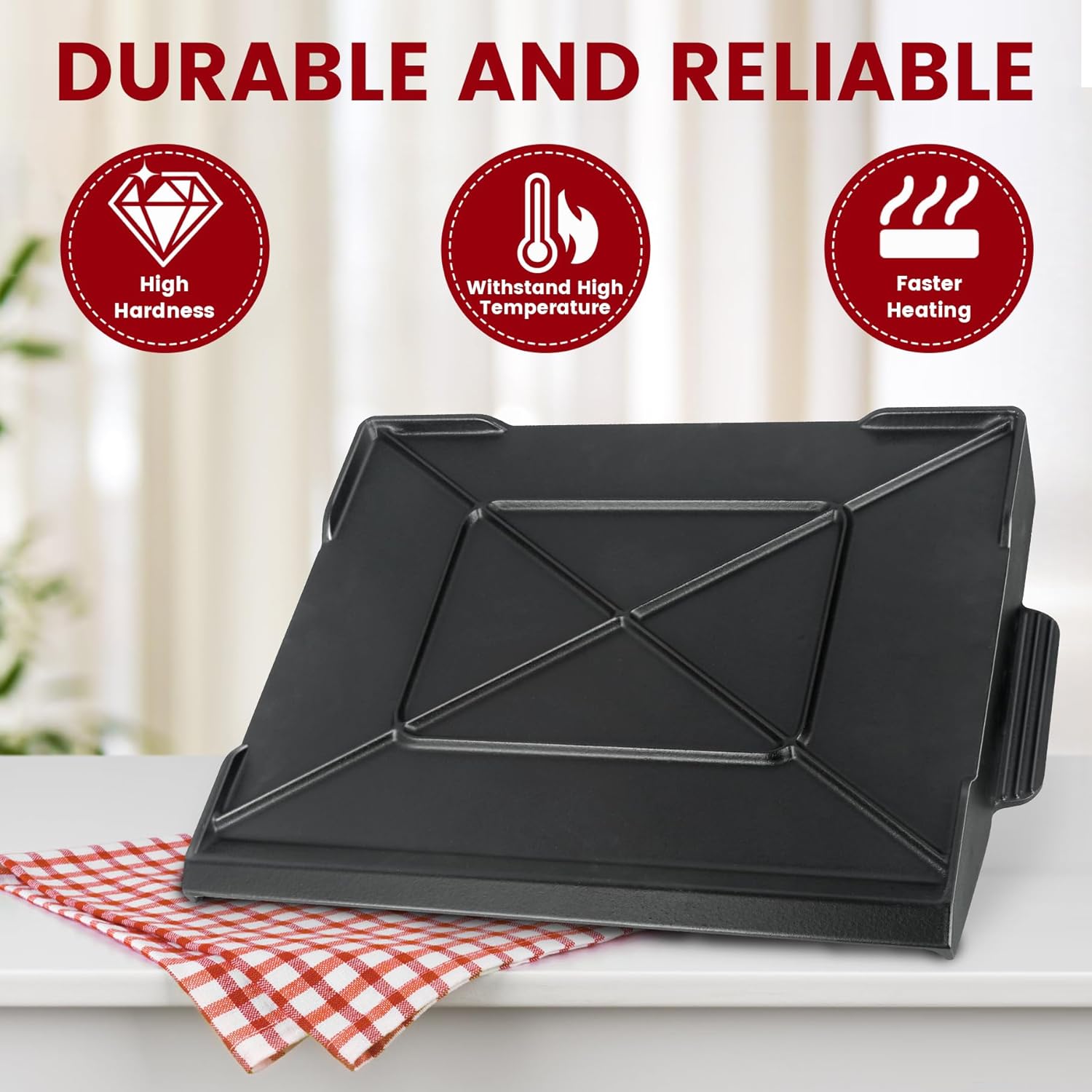 Cast Iron Griddle for Gas Gril - Outdoor Camping Griddle recensione e prezzo