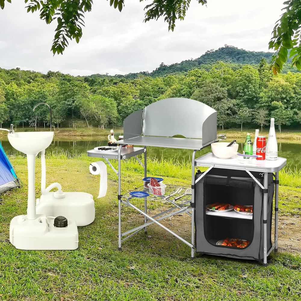 Camping Kitchen Table, Portabl - Outdoor Camping Kitchen Table recensione e prezzo
