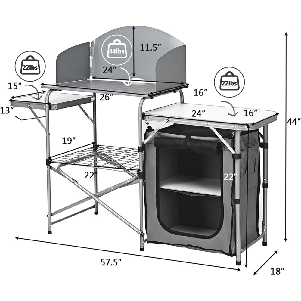Camping Kitchen Table, Portabl - Outdoor Camping Kitchen Table recensione e prezzo