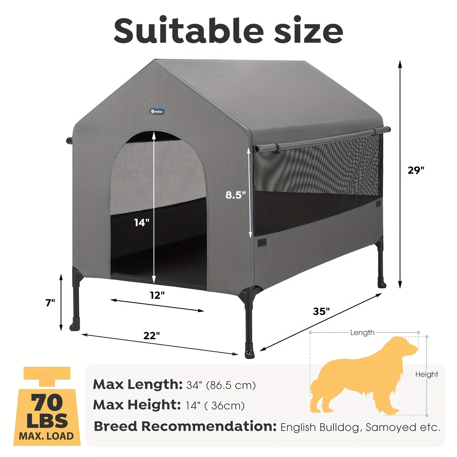 PawCozyBeds Outdoor Elevated D - Outdoor Camping Dog Kennel recensione e prezzo