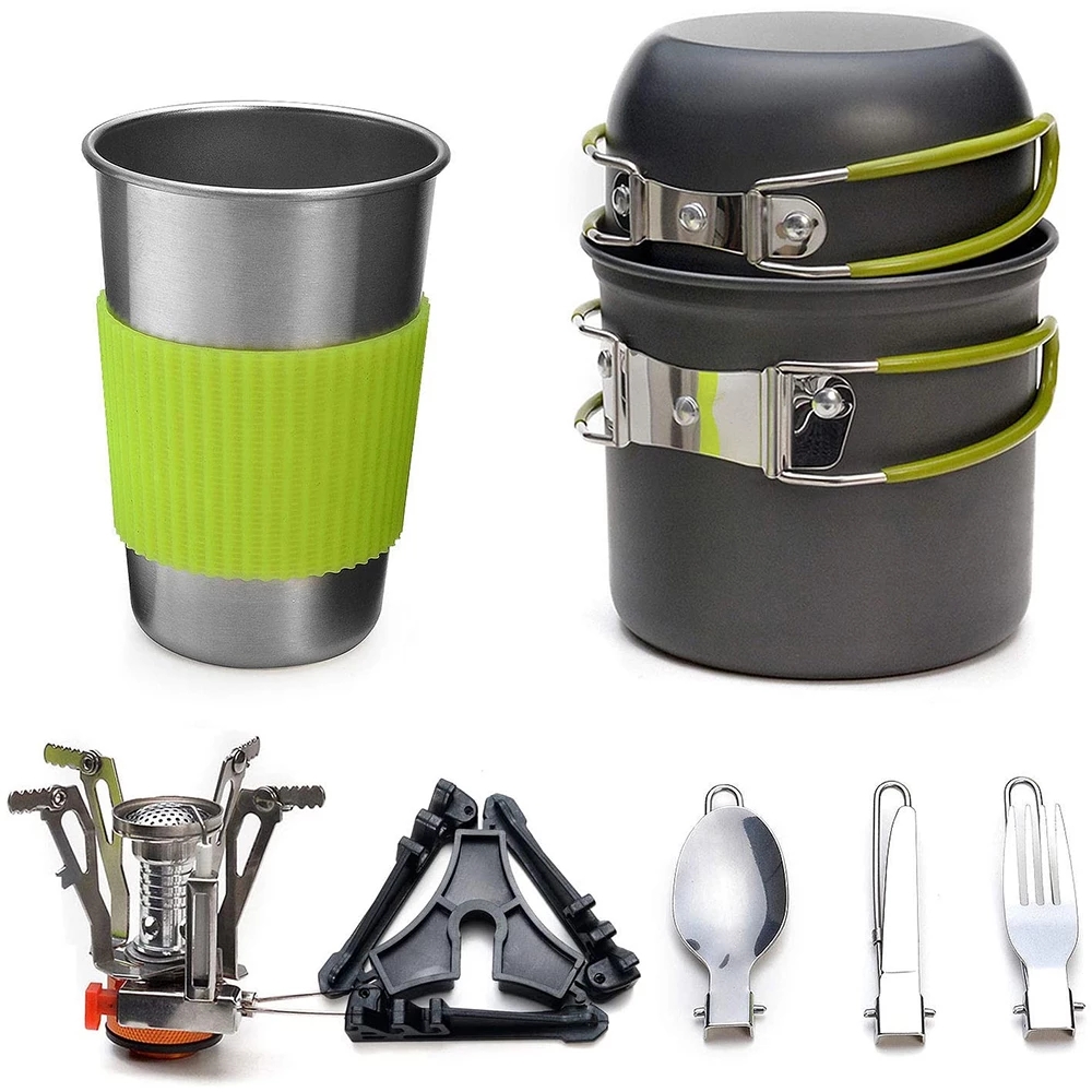 Camping Cookware Kit with Stov - Outdoor Camping Kitchen Table recensione e prezzo