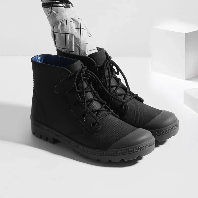 Winter Men Rain Boots Lace-up  - Outdoor Camping In Winter recensione e prezzo